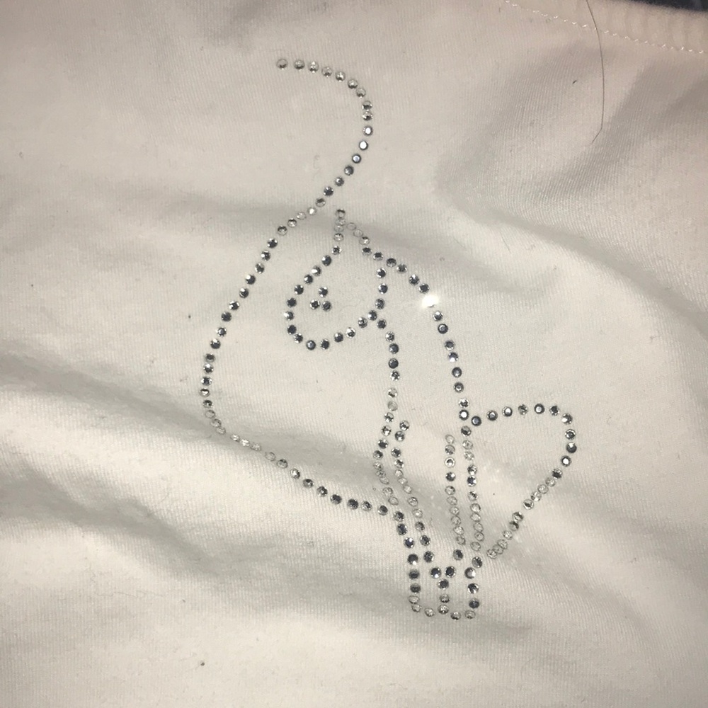Baby phat one sleeve white top size medium  never worn great condition